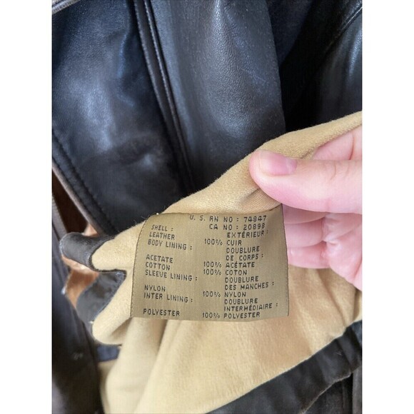 Marc New York Andrew Marc Brown Leather Jacket Quilted Lined Mens Medium - Picture 16 of 16